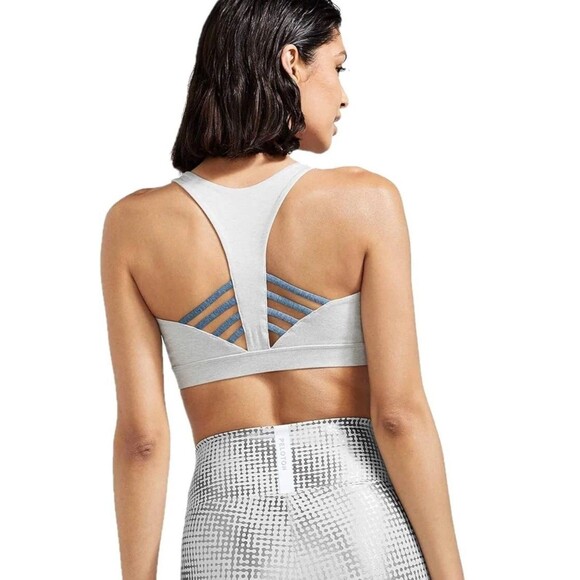 PELOTON Womens Gray Heathered Strappy Sports Bra Size 1X  NWT MSRP $46 - Picture 2 of 11